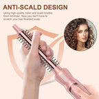 Heated Round Brush 1/2 Inch Small Curling Brush,Volumizing Thermal Brush 0.5 Inch Ceramic Tourmaline Heated Hot Ionic Iron, Tiny Curling Wand Hair Styler Tool (Pink, 0.5 inch)