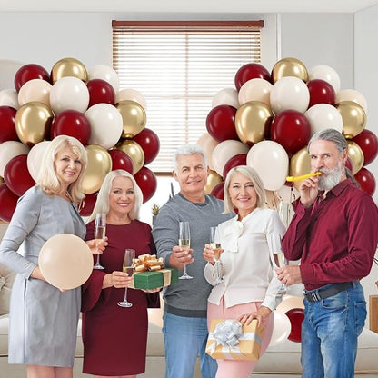 60pcs Maroon and Gold Balloons - Image 5