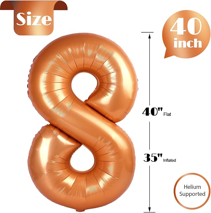 Orange 8 Balloon - Image 5