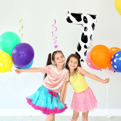 Large Cow Print Number 7 Balloon 40 Inch, Farm Themes Foil Mylar Party Supplies - Image 2