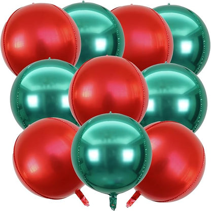 22 Inch Red and Green Foil Balloons by KALOR