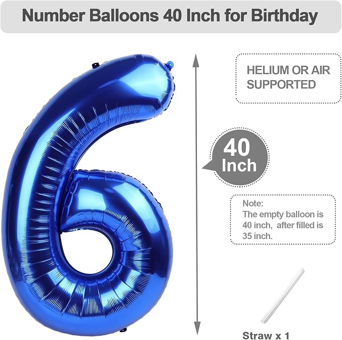 Numbers 25 Balloon 40Inch Blue Balloons - Image 5