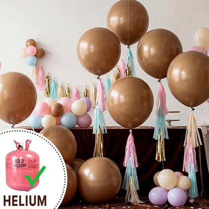 PartyWoo Brown Balloons 4pcs Boho Neutral Coffee Tan Fall Color | 36 Inch - Image 4