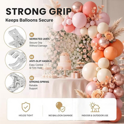6Pack Clear Balloon Arch Clips w/ 50Pcs Balloon Arch Rings - Image 3