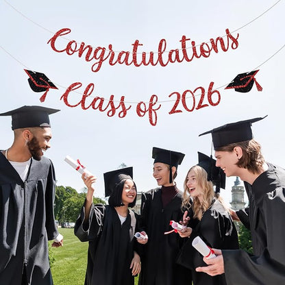 Congratulations Class of 2026 Banner, Congrats Grad Party Decor, 2026 - Image 4