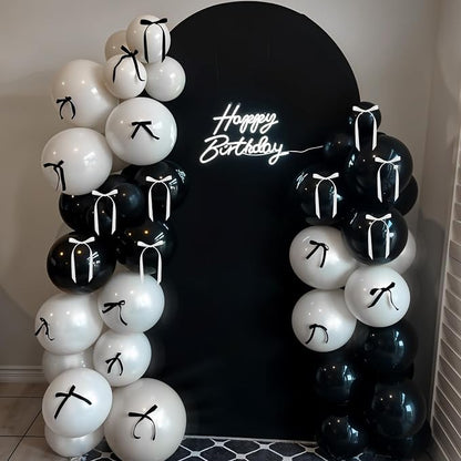 Black and White Bow Balloons 60pcs, Pearl White Black Balloons - Image 4
