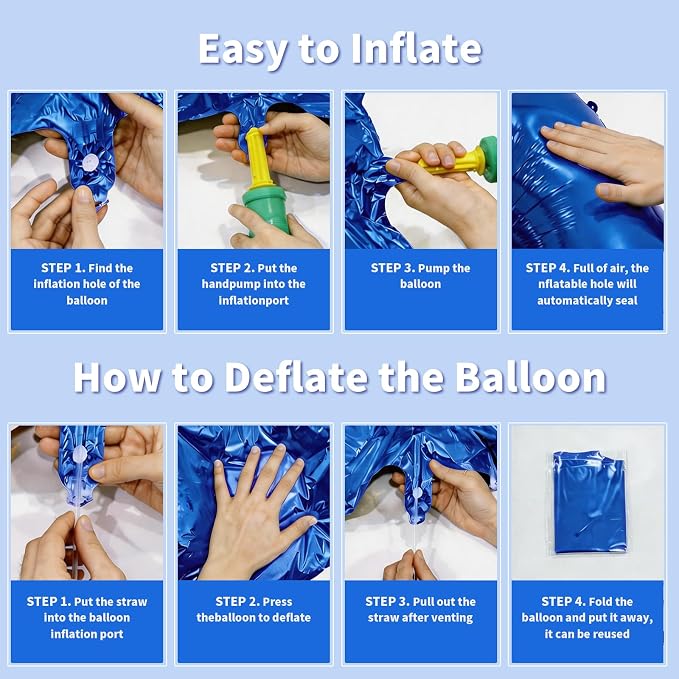 Number Balloons Navy Blue Balloons - Image 3