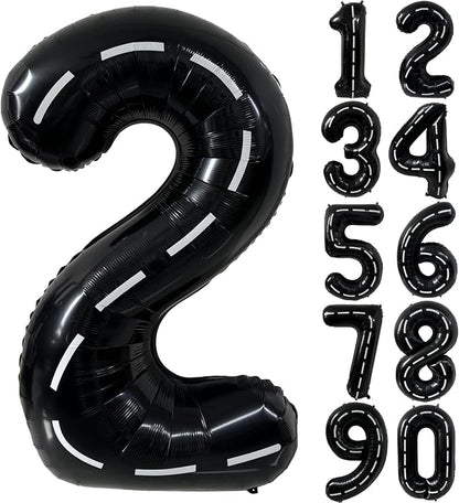 40 Inch Race Car Black Number Balloons Race Car Birthday Party Balloons Large by Yeodong