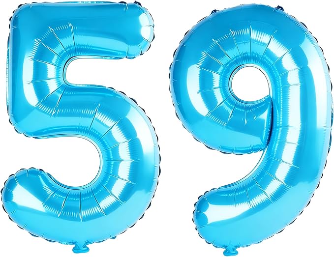 40 Inch Number 59 Balloons for 59th Birthday Party Decorations, 0-100 Jewelry by FOBELEC