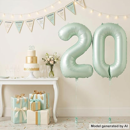 40 Inch Olive Green Number 20 Balloon - Image 4