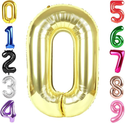 40 Inch Light Gold Number 0 Balloon, Champagne Birthday Party Decorations | 40 by Hadoife