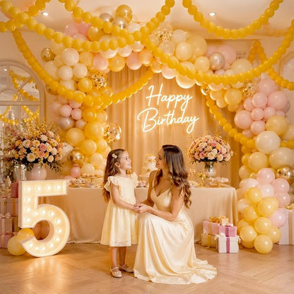 Mustard Yellow Linking Balloons, Fall Thanksgiving Harvest Sunflower Birthday - Image 4