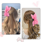 Bow Claw Clips Bow Hair Clips 2PC Pink Big Hair Bows for Women Butterfly Styling Large Hair Clips for Thick Hair for Girls Hair Accessories for Teen