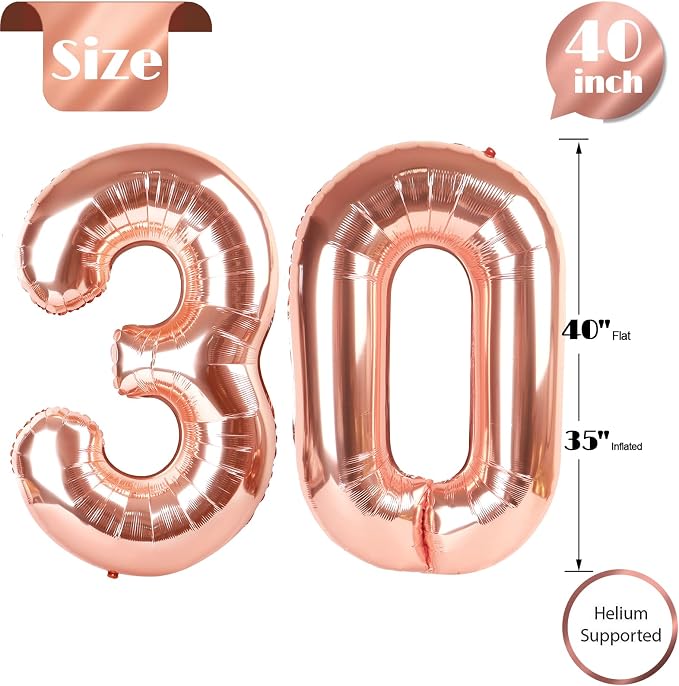Rose Gold 30 Balloon - Image 5