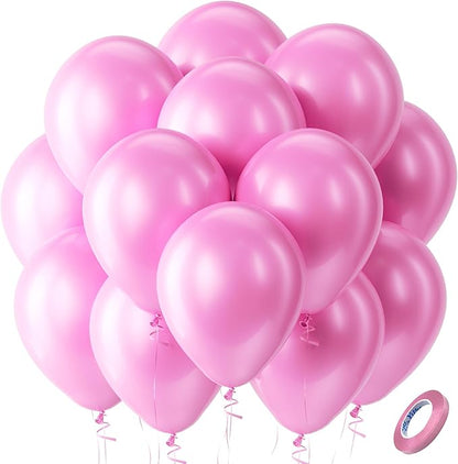 Bezente Pearl Pink Balloons Latex Party Balloons 100 Pack 12 inch | Light by Bezente