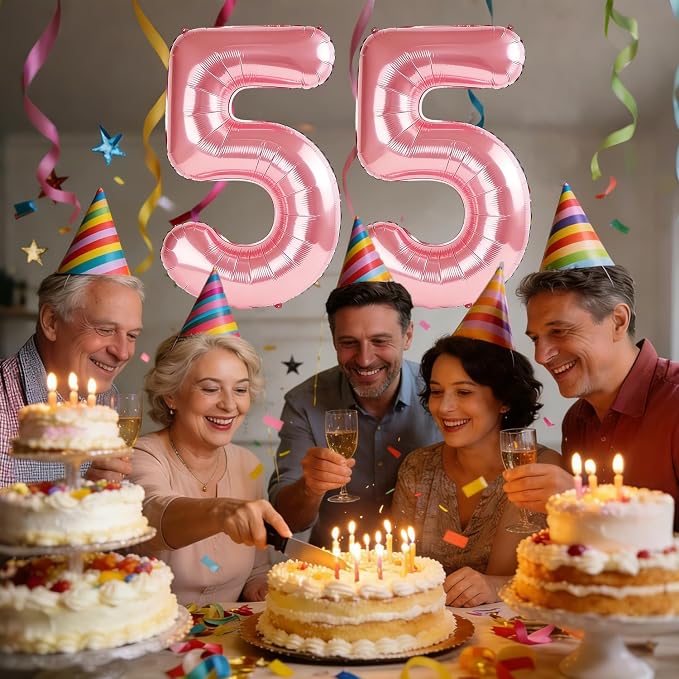 40 Inch Number 55 Balloons for 55th Birthday Party Decorations, 0-100 Jewelry - Image 2