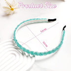 MTLEE 6 Pieces Beaded Headbands for Women Sparkly Crystal Beaded Hair Hoop Hairbands Multiple Color Hair Accessories Head Bands Christmas Gift(Bright Colors)