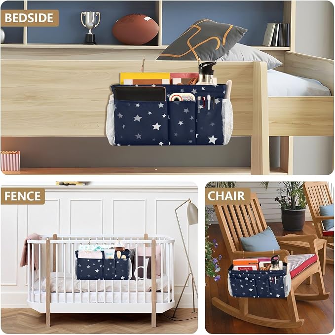 Bedside Caddy Hanging Bunk Bed Caddy Bed Organizer Hanging Pocket - Image 8