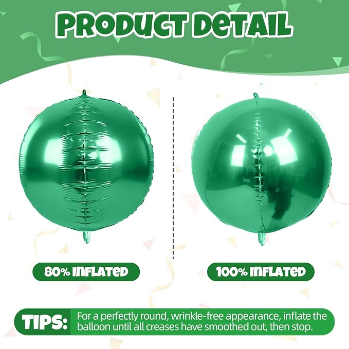 Biapian 12Pcs Emerald Green Round Balloons Foil, Large Metallic Green Balloons - Image 7