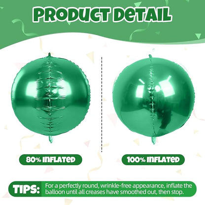 Biapian 12Pcs Emerald Green Round Balloons Foil, Large Metallic Green Balloons - Image 7