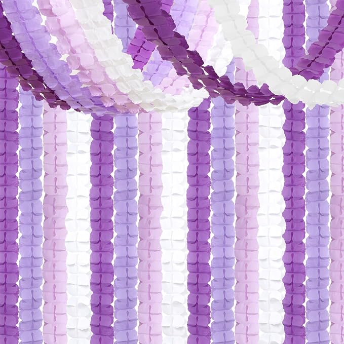 Purple White Lavender Party-Decorations Streamers-Garland by OURUOLA
