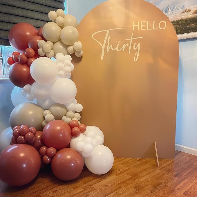 Brown Balloons Garland Arch Kit, Retro Brown Nude Balloons Arch, Tan Ivory - Image 6
