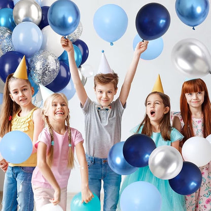 Navy Blue Silver Balloons Set - Image 7