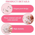 4PCS Bow Spiral Hair Ties with Colored Beads, 4 Colors Bowknot Bead Phone Cord Ponytail Holders for Women, Elegant Rubber Hair Coils, Stylish Hair Accessories for Party, Daily Use