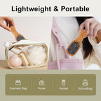 RHOS Mini Hair Brush for Women,Men and Kids-Travel Size Hair Brush for Purse,Pocket,backpack-Small Cushion Paddle Brush with Soft Bristles-Mini Detangler Brush for All Hair Types(1 Pack-Beech)
