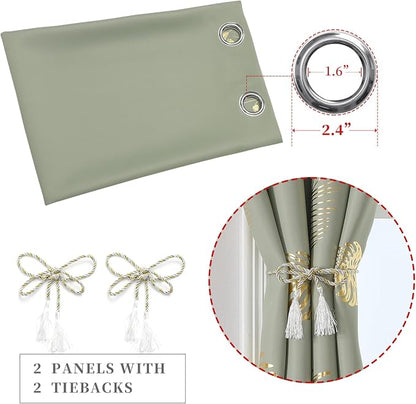 Sage Green Thermal Insulated Blackout Curtains 72 Inches Long - Image 5