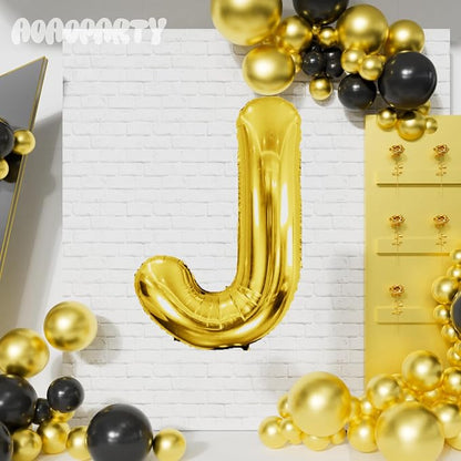 Letter Balloons Gold 40 Inch J Large Giant Big Foil Mylar Balloon | - Image 4