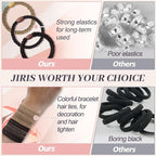 JIIRS 20PCS Boho Hair Ties,Elastic Bracelets,Elastic Hair Ties, Hair Bands For Ponytails,Ponytail Holder for Thick or Thin Hair,Boho Hair Bracelets No-Damage For Daily Life, Sport, Working(Set5)
