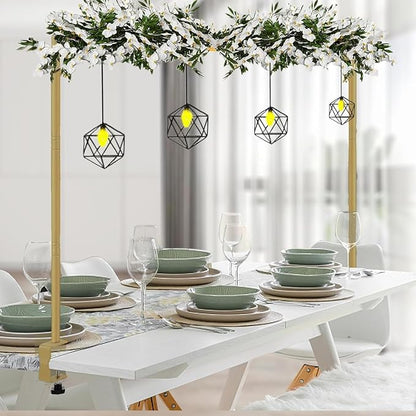 Over The Table Rod Stand with Clamps Gold Table Balloon Arch Banner Frame | by ParseBio