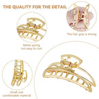 10Pcs Small Gold Hair Clips, Medium Metal Hair Claw Clips for Women Thick Thin Hair, Strong Hold Non-Slip Hair Catch Barrettes Jaw Clamp for Long Hair Metal Hair Accessories