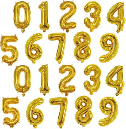 20 Pieces Foil Mylar Number Balloons 0 to 9 Set by YPSelected