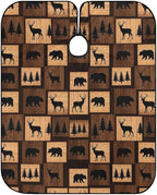 Salon Gown Cape Rustic Wood Bear Moose Pattern Haircut Gown, Full Coverage Haircut Hairdressing Cloth Apron for Hairstylists, Easy Clean