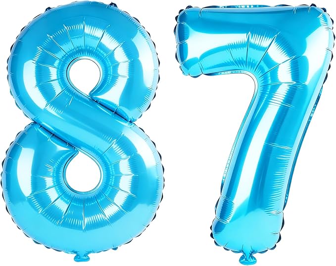 40 Inch Number 87 Balloons for 87th Birthday Party Decorations, 0-100 Jewelry by FOBELEC
