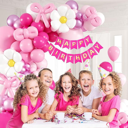 139pcs Pink Cartoon Cat Balloon Arch Kit - Image 7