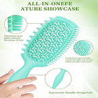 Curl Defining Brush, Vented Curly Hair Brush for Effortlessly Detangling Shaping and Styling, Candy Brush for Wet or Dry Hair Types for Women and Girl, Defining with Side Gear, Reduces Frizz (Green)