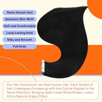 Full Shine Tape Ins Human Hair Extensions Color 1B Off Black 18 Inch Seamless Skin Weft Tape in Extensions Human Hair 40PCS Invisible Double Sided Extensions for Women Real Hair 100 Grams