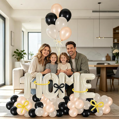 147 Pcs Housewarming Party Decorations, Cream Black Mettalic Gold Balloons - Image 7