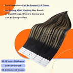 Full Shine Tape in Extensions Color 1B/27/1B Black with Blonde Human Hair Extensions Tape Ins 18 Inch Ombre Remy Extensions 20PCS Seamless Tape Hair Extensions Real Human Hair 50g for Party