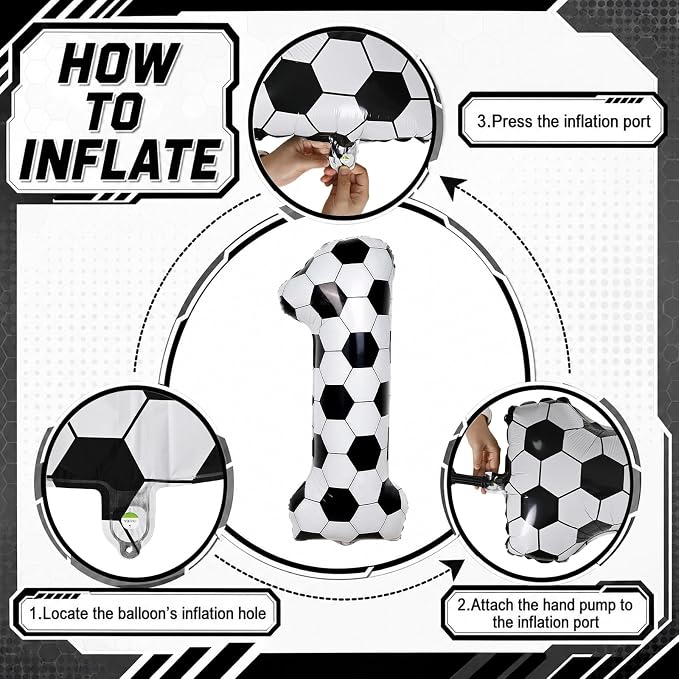 Big Soccer 12 Balloons, 9th Birthday Decorations - Image 8