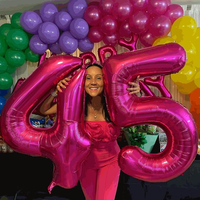 16 Balloon - Hot Pink Birthday Number Balloons, 40 Inch Party Decorations | Hot - Image 3