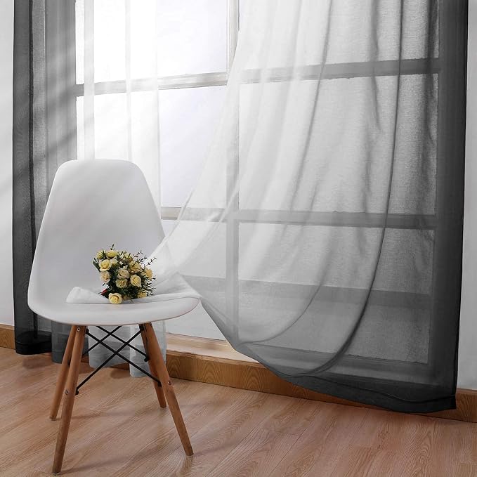 DWCN Black Ombre Short Sheer Curtains - Image 11