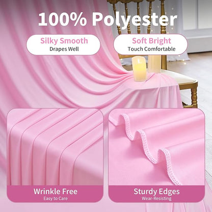 10ft×12ft Wrinkle Free Pink Backdrop Curtain - Image 4
