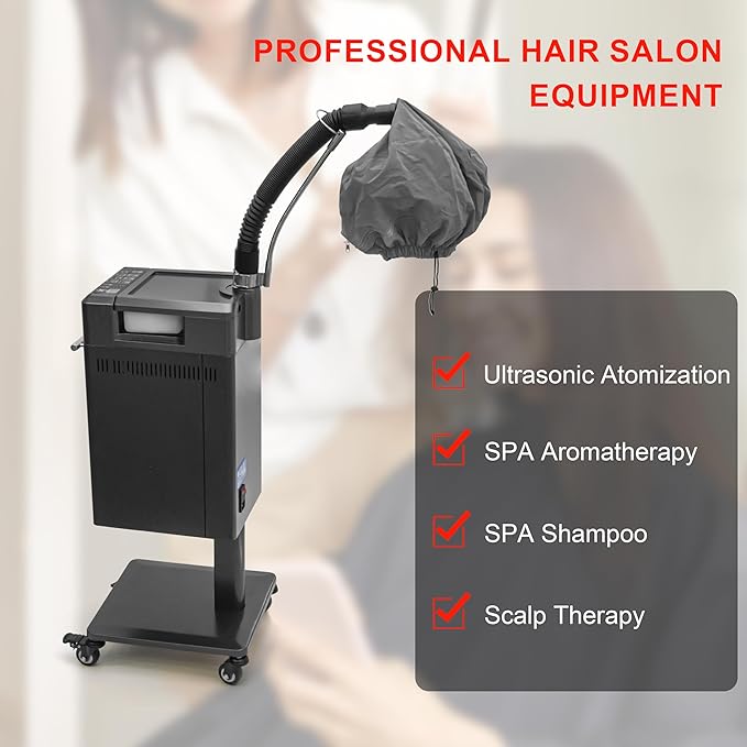 Hair Steamer Micro Mist Scalp Detoxify for Hair Wash Reclining Chair Bed Attachment Professional Hair Care for Salon SPA Barber Shop Fully Metal Material Elitzia ET1940