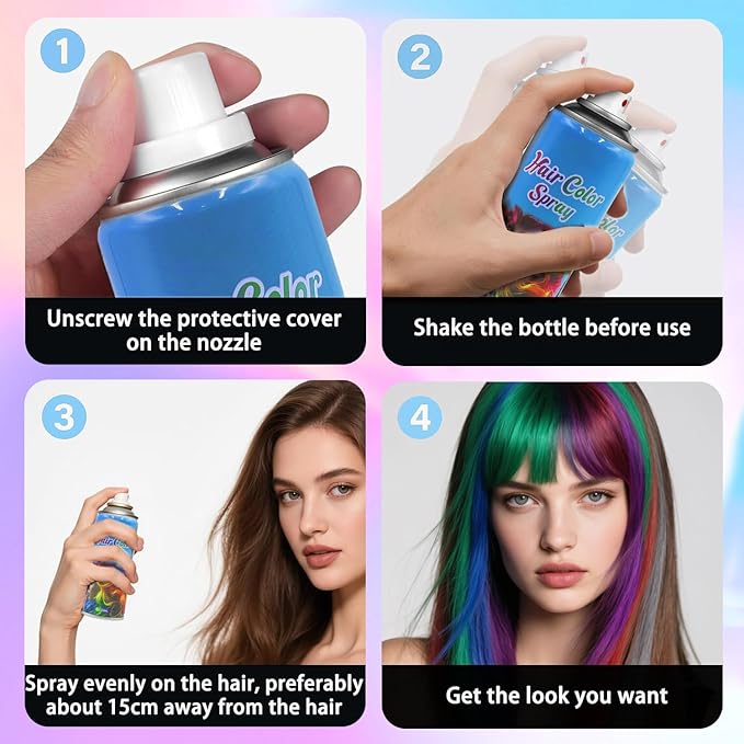 Green Temporary Hair Color Spray for Kids Women Men, One-Day Temporary Hair Dye Spray, Washable Hair Color Wax Hair Coloring Natural Non-Sticky For Christmas, Cosplay, DIY, Party (Green)