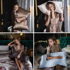 Silk Body Pillow Cases, Mulberry Silk Body Pillow Cover with Zipper, Smooth, Anti Acne, Cooling Sleep Both Sides Natural Silk Satin 20x54 Body Pillowcase, Gifts for Women Men, Ivory