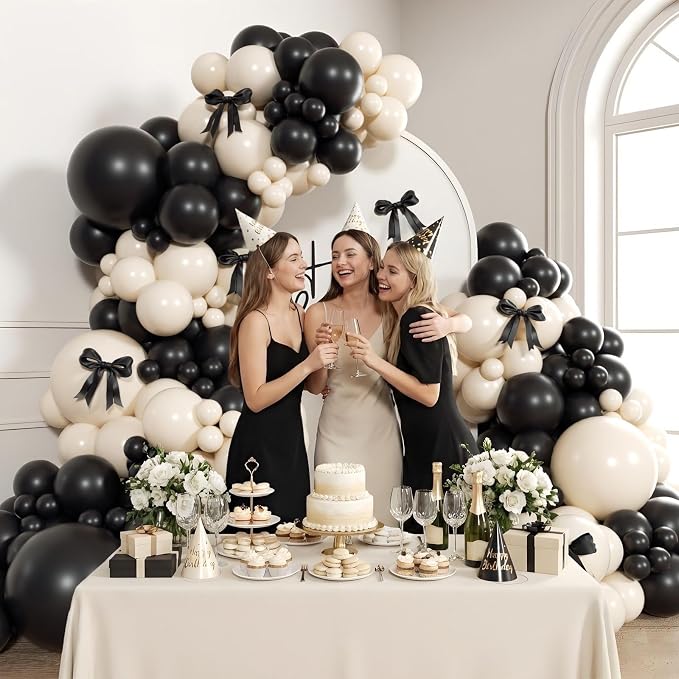 155pcs Black and White Balloon Arch Kit - Image 5